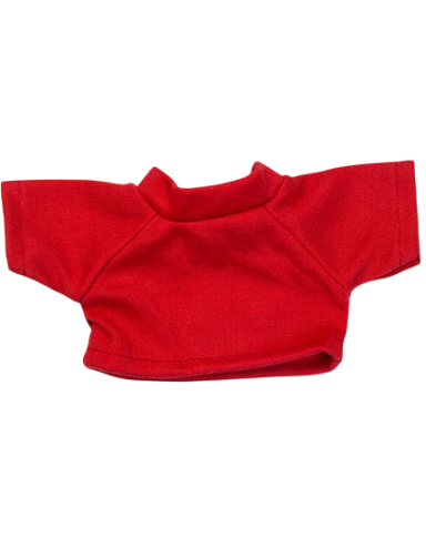 Rotes Kinderoberteil mit kurzen Ärmeln und hohem Kragen.