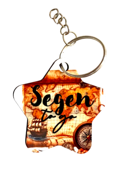 Sternförmiger Schlüsselanhänger mit der Aufschrift "Segen".