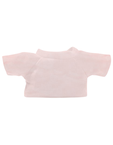 Rosa Kinderoberteil mit kurzen Ärmeln und rundem Ausschnitt.