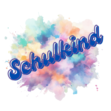 Bunte Grafik mit dem Wort "Schulkind" in kräftigen Buchstaben.