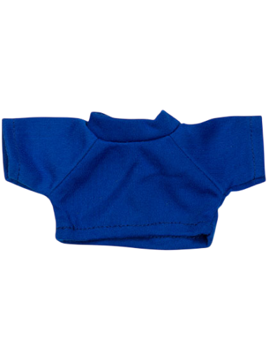 Blaues, kurzärmliges Oberteil mit Kragen und weitem Schnitt.