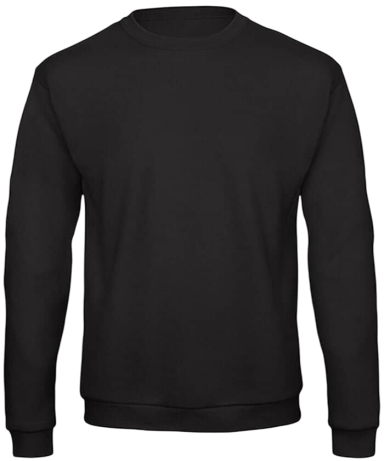 Schwarzer, langärmeliger Sweatshirt mit Rundhalsausschnitt.