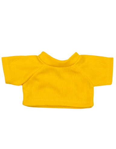 Gelbes T-Shirt mit kurzen Ärmeln, einfach und lässig gestaltet.