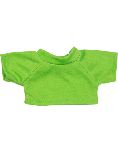 Grünes T-Shirt mit kurzen Ärmeln und Rundhalsausschnitt.