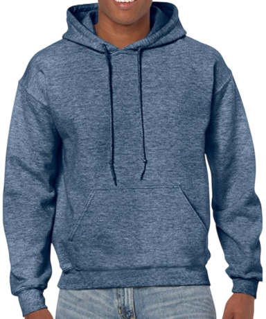 Person trägt einen blauen Kapuzenpullover und eine Jeans.