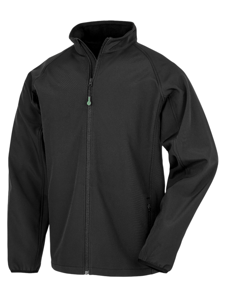 Black Schwarze Fleecejacke mit Stehkragen und Reißverschluss.