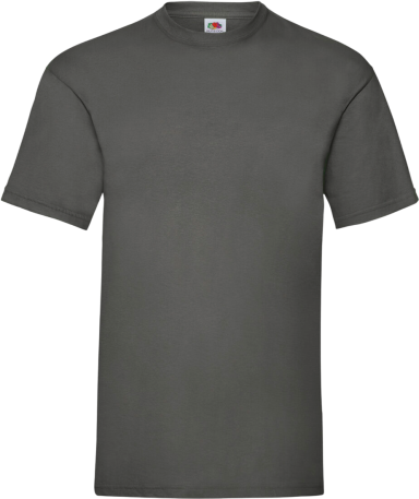 Graues, schlichtes T-Shirt ohne Aufdruck und mit Rundhalsausschnitt.